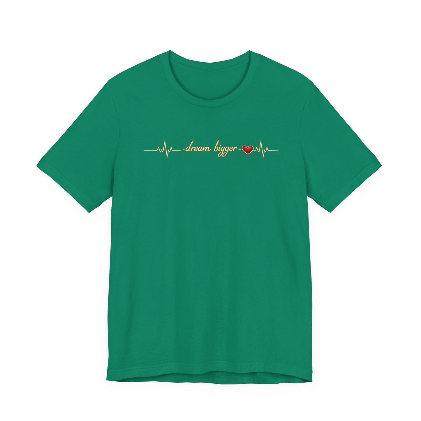 Dream Bigger Heartbeat shirt | Gold Script Motivational Tee, Inspirational Dream Big T-Shirt, Ambition Gift for Her, Dreamer Aesthetic Top