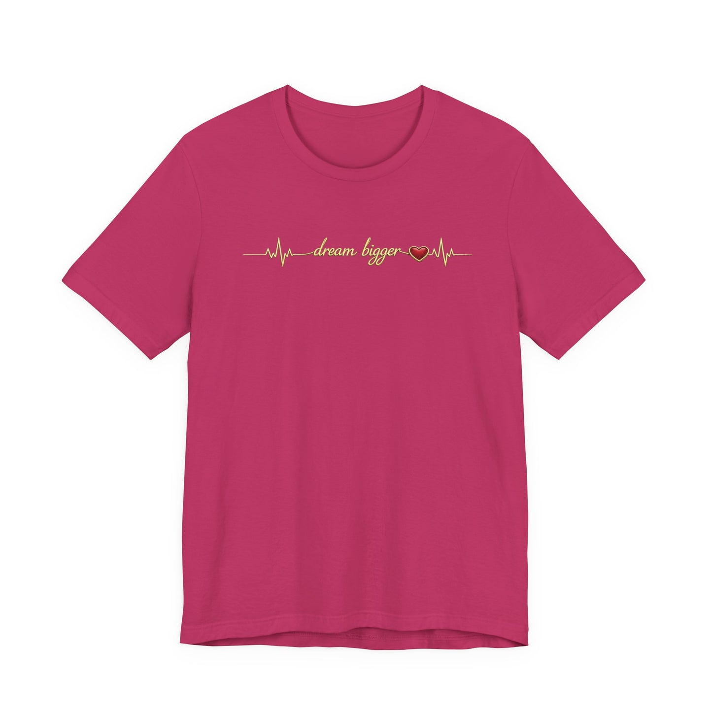 Dream Bigger Heartbeat shirt | Gold Script Motivational Tee, Inspirational Dream Big T-Shirt, Ambition Gift for Her, Dreamer Aesthetic Top