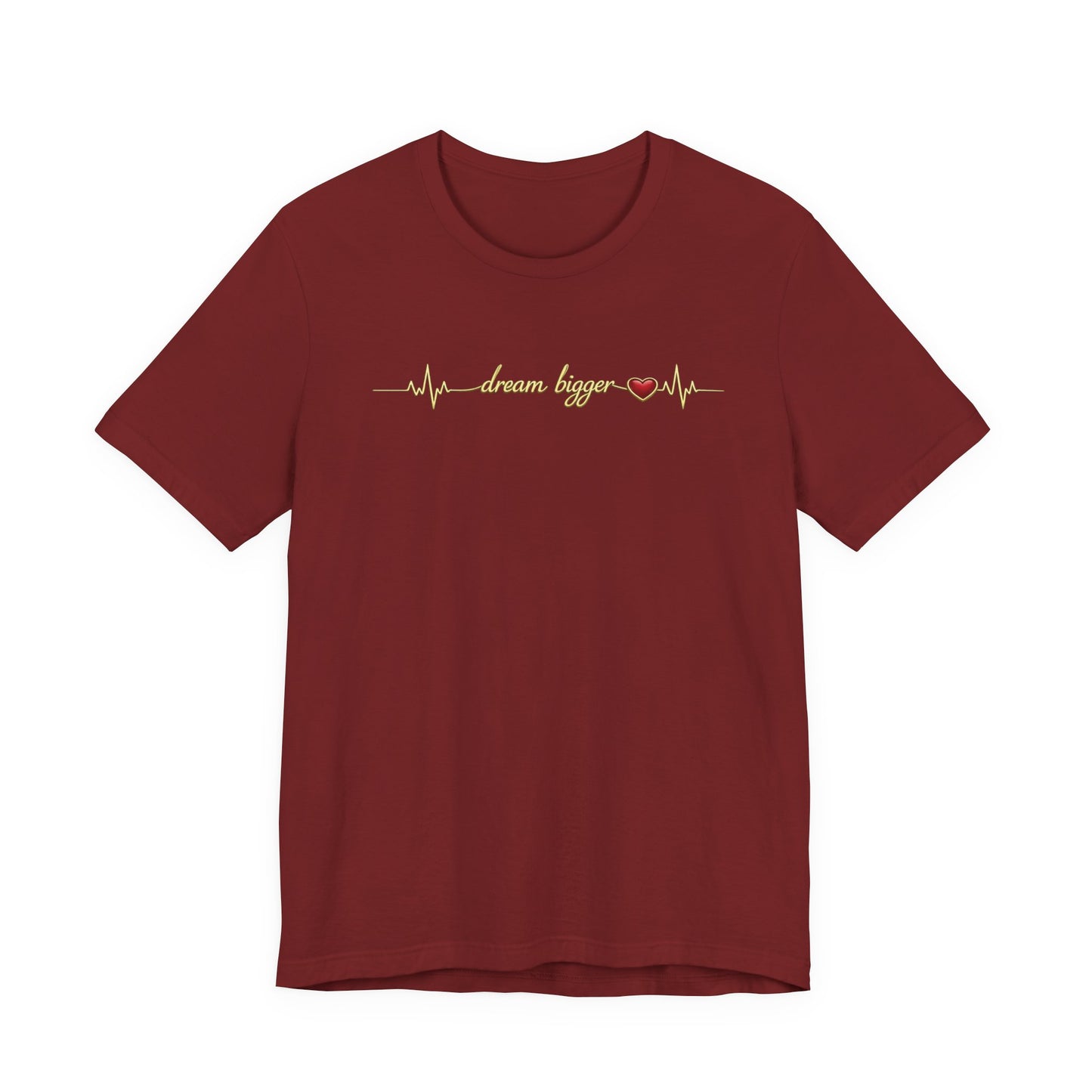 Dream Bigger Heartbeat shirt | Gold Script Motivational Tee, Inspirational Dream Big T-Shirt, Ambition Gift for Her, Dreamer Aesthetic Top