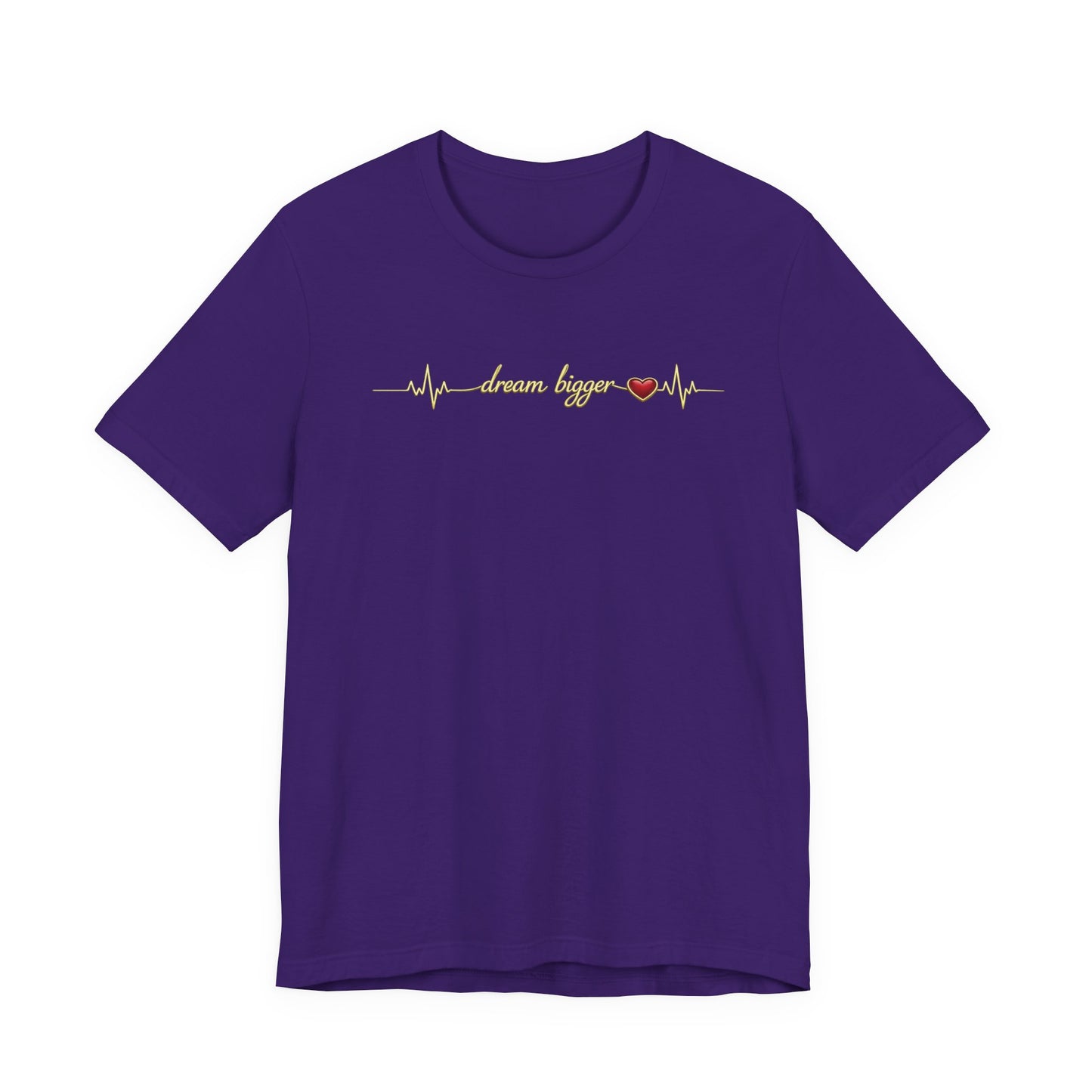 Dream Bigger Heartbeat shirt | Gold Script Motivational Tee, Inspirational Dream Big T-Shirt, Ambition Gift for Her, Dreamer Aesthetic Top