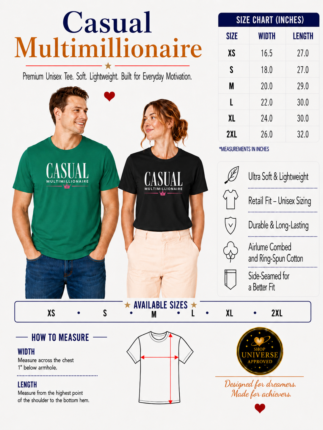 Casual Multimillionaire | Unisex Tee