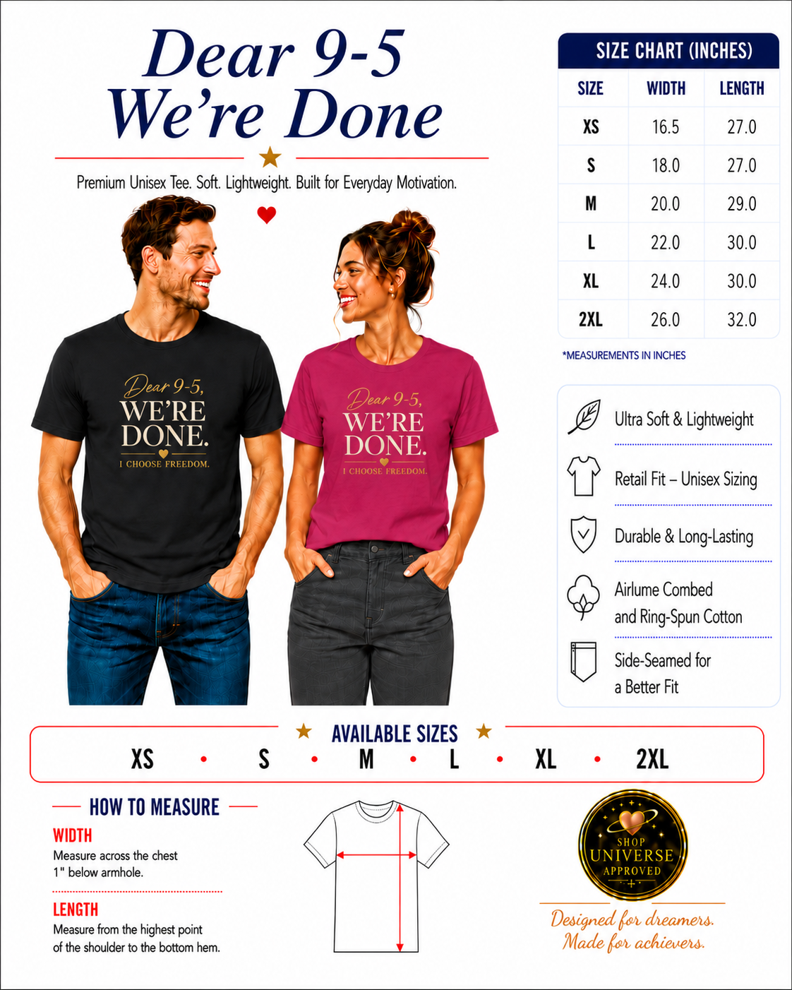 Dear 9-5, We're Done | Unisex Tee