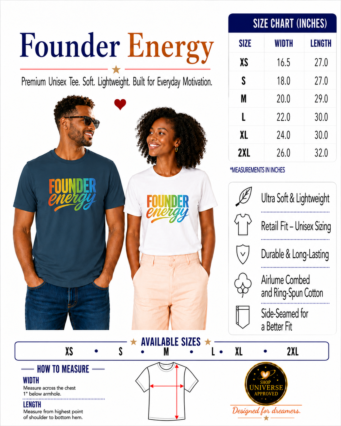 Founder Energy Rainbow | Unisex Tee