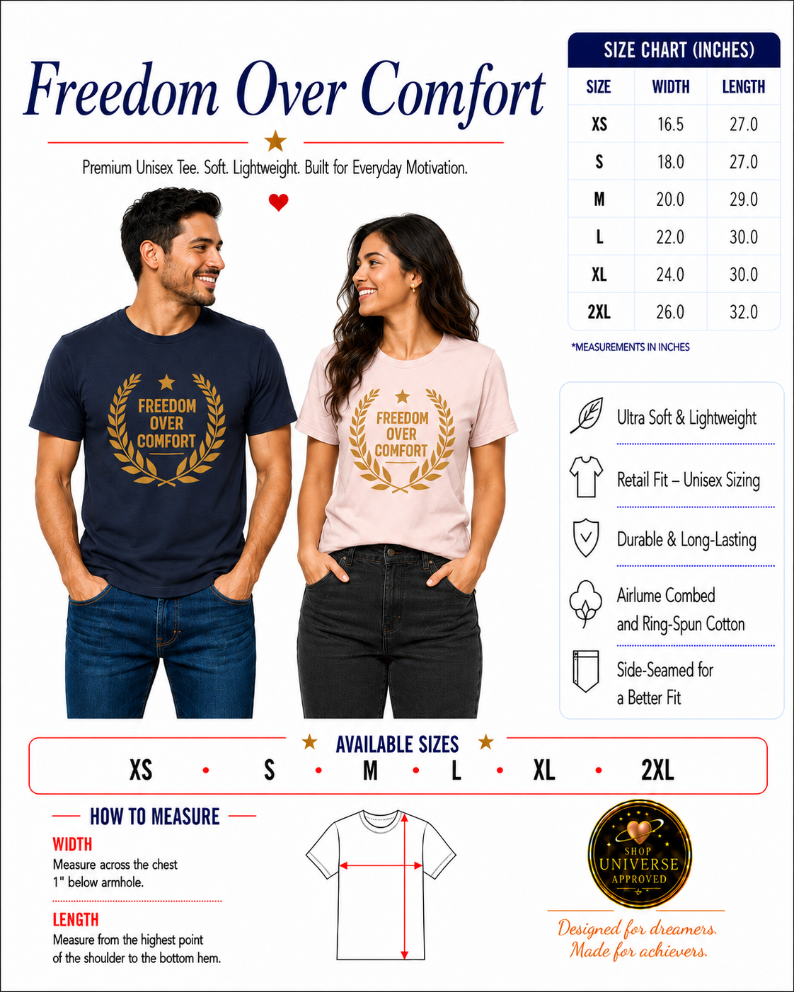 Freedom Over Comfort | Unisex Tee